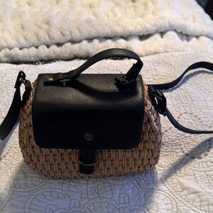 Black and Tan Woven Women's Bag